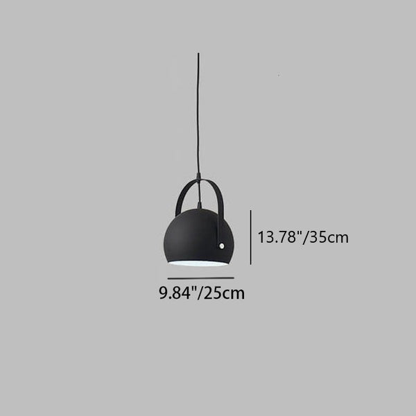 Contemporary Nordic Macaron Aluminum Semicircle 1-Light Pendant Light for Living Room
