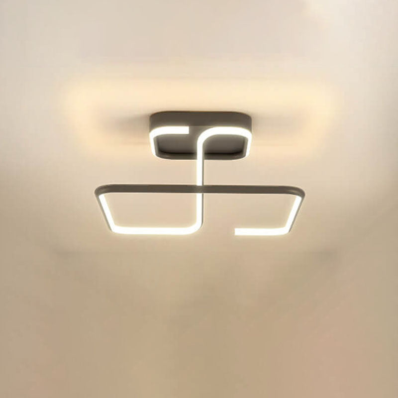 Moderne minimalistische Linien rechteckige Eisen-Acryl-LED-Deckenleuchte 