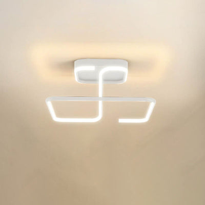 Modern Minimalist Lines Rectangular Iron Acrylic LED Flush Mount Ceiling Light