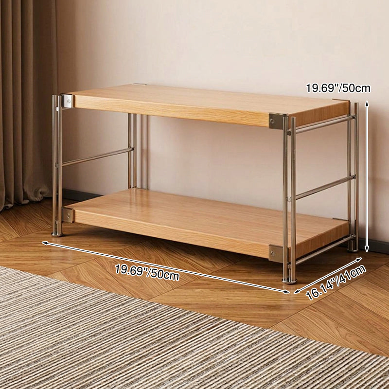 Modern Multi-Tier Storage Shelving Unit With Particleboard Shelves &amp; Carbon Steel Frame - Open Storage Shelf For Living Room, Bedroom &amp; Home Office