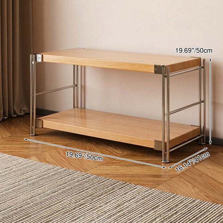 Modern Multi-Tier Storage Shelving Unit With Particleboard Shelves &amp; Carbon Steel Frame - Open Storage Shelf For Living Room, Bedroom &amp; Home Office
