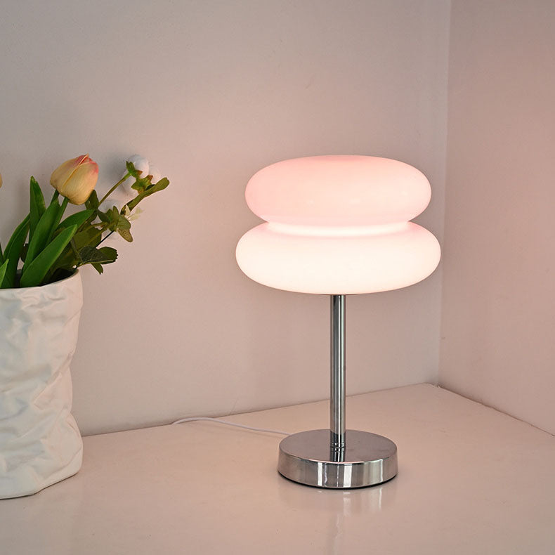 Zeitgenössische kreative runde Pilz USB Glas Eisen LED Tischlampe für Wohnzimmer 