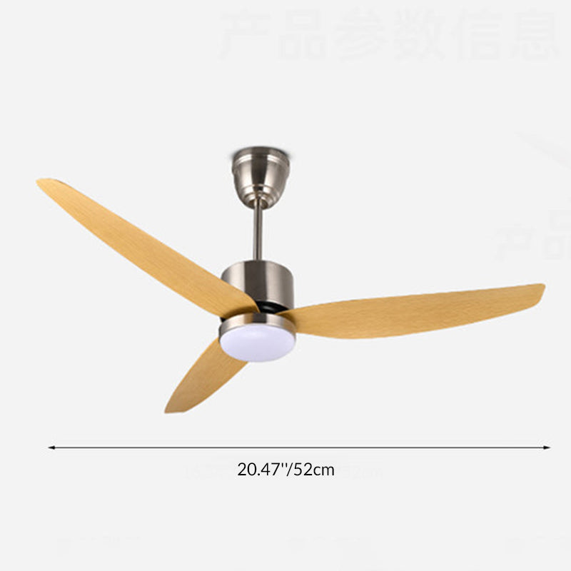 Contemporary Scandinavian Iron ABS Acrylic Round LED Semi-Flush Mount Ceiling Fan Light For Bedroom