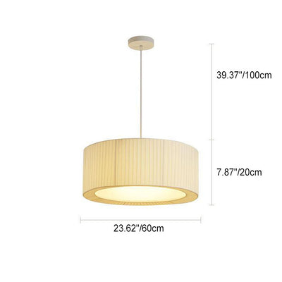 Contemporary Scandinavian Round Iron Acrylic Fabric 4/5 Light Pendant Light For Living Room