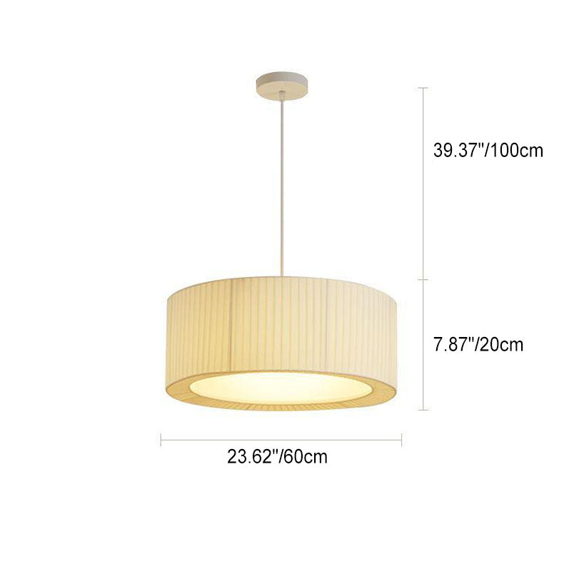 Contemporary Scandinavian Round Iron Acrylic Fabric 4/5 Light Pendant Light For Living Room