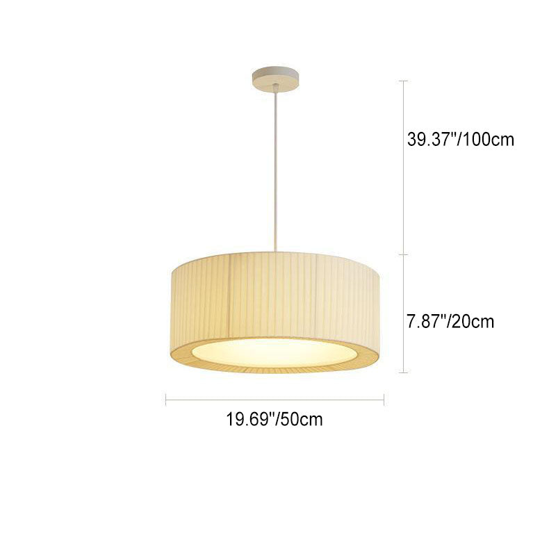 Contemporary Scandinavian Round Iron Acrylic Fabric 4/5 Light Pendant Light For Living Room