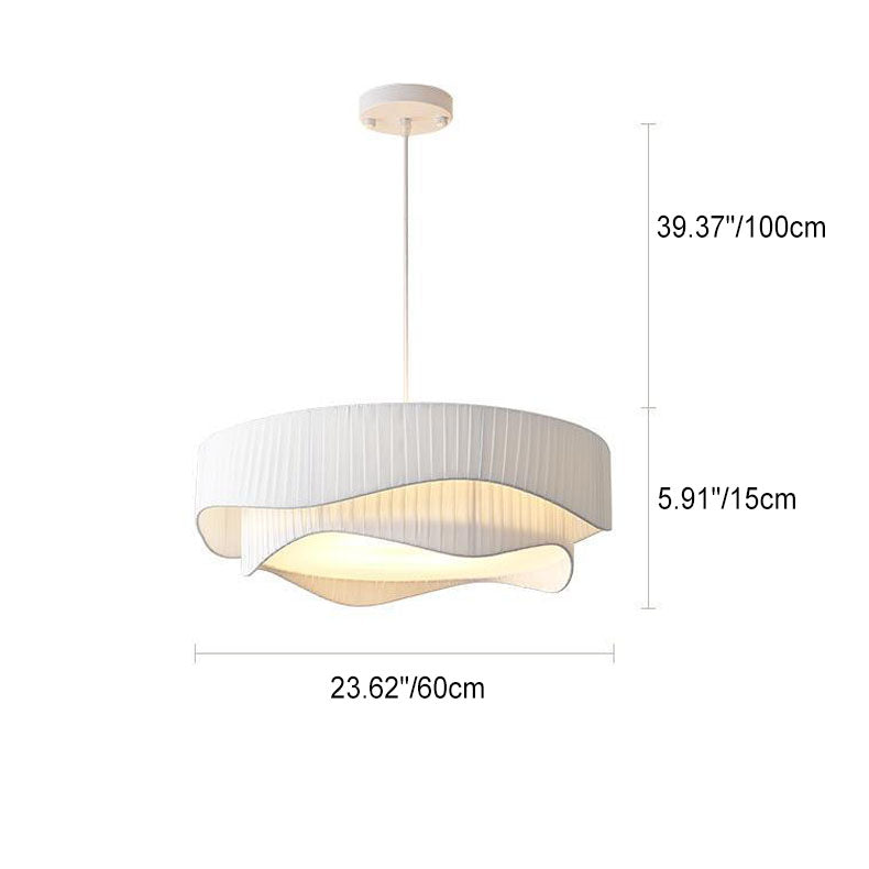 Contemporary Scandinavian Round Iron Acrylic Fabric 4/5 Light Pendant Light For Living Room