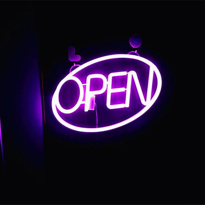 Modern Art Deco Waterproof PS OPEN LED Outdoor Hanging Neon Wall Sconce Lamp For Dining Room