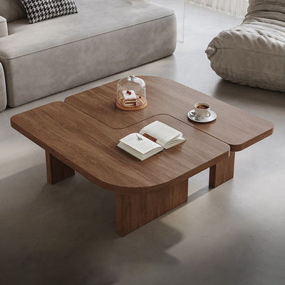 Mesa Auxiliar Rectangular Tradicional Japonesa de Pino de 1 Nivel para Sala de Estar 