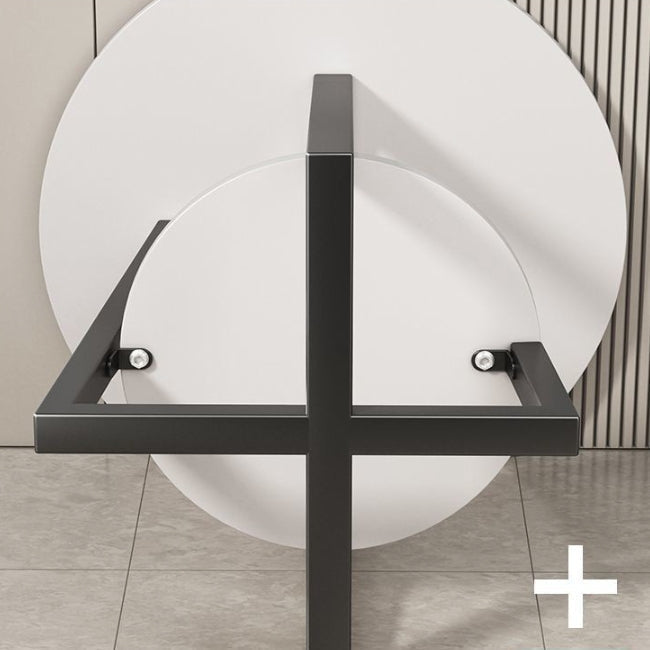 Modern Simplicity Round MDF Iron Base Side Table 2-Tier For Living Room
