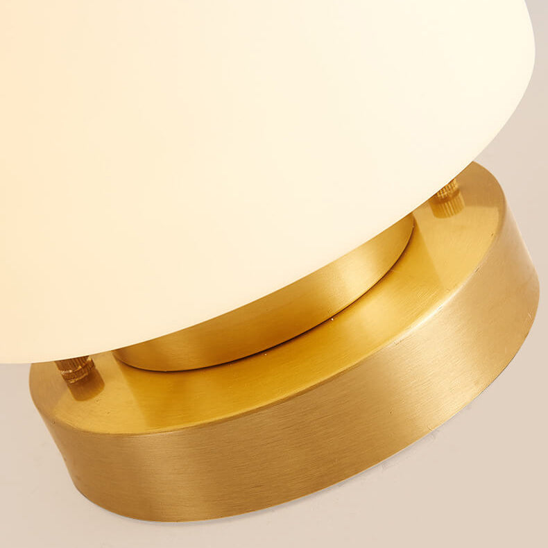 Modern Minimalist Drum Glass Copper 1-Light Semi-Flush Mount Ceiling Light for Living Room