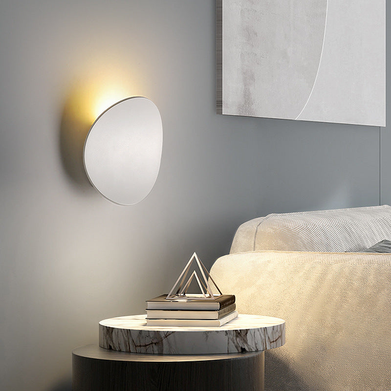 Modern Minimalist Curved Round Aluminum LED Wall Sconce Lamp