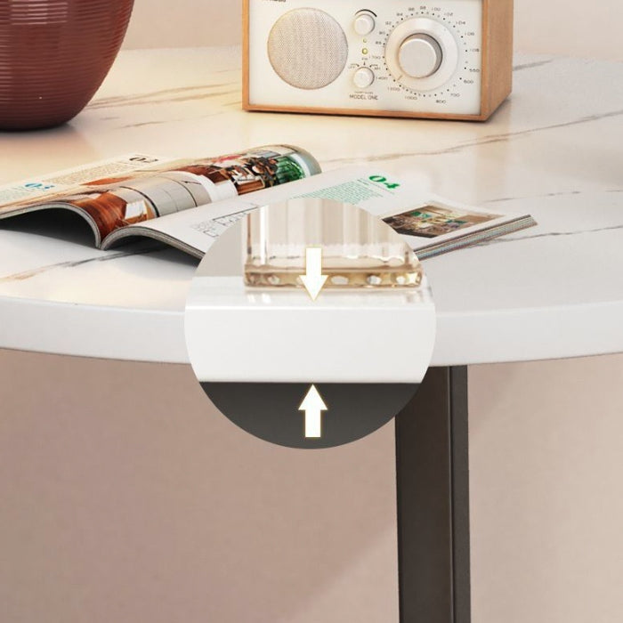 Modern Simplicity Round MDF Iron Base Side Table 2-Tier For Living Room