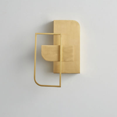 Moderne Mid-Century Wandleuchte aus Kupfer im rechteckigen geometrischen Design mit LED für das Bett 