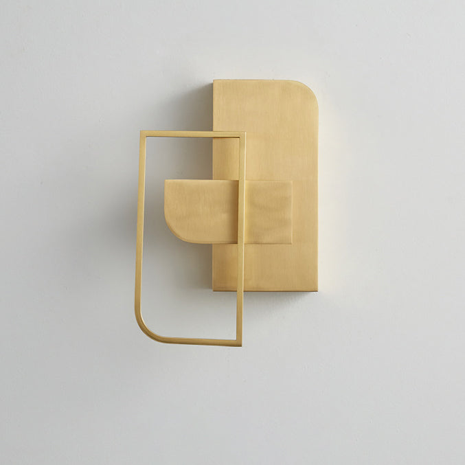 Moderne Mid-Century Wandleuchte aus Kupfer im rechteckigen geometrischen Design mit LED für das Bett 