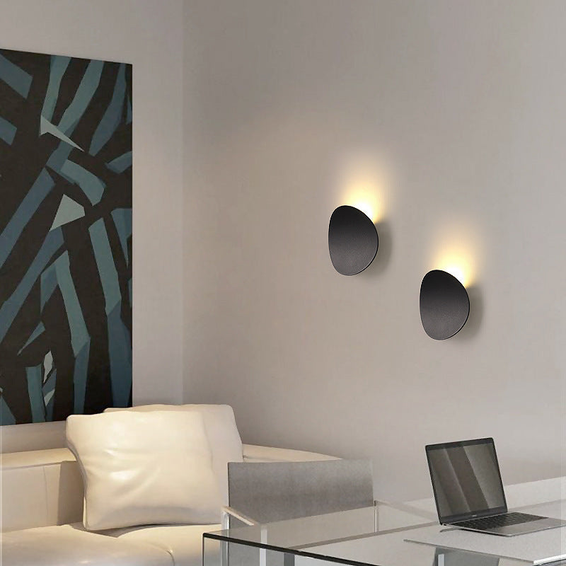 Moderne minimalistische gebogene runde Aluminium-LED-Wandleuchte 