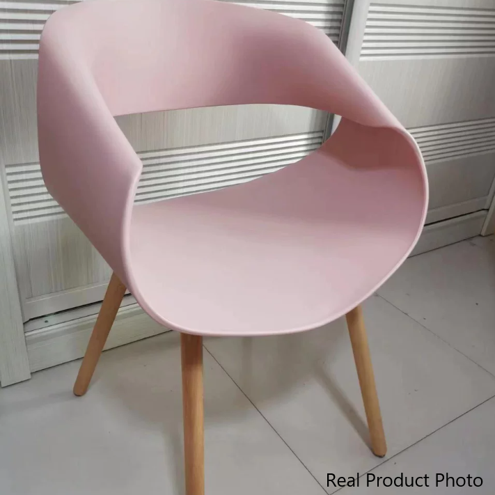 Contemporary Creative Half Round Twisted PP Beech Wood Chair Backrest For Living Room