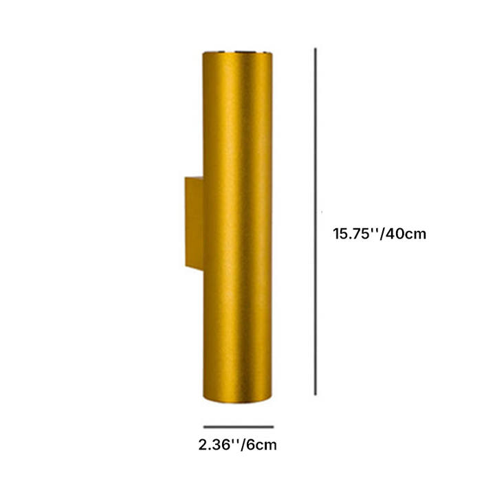 Modern Minimalist Round Aluminum Cylindrical 2-Light Wall Sconce Lamp For Bedroom