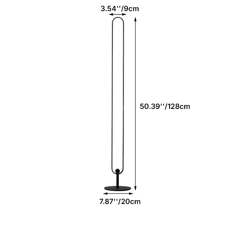 Moderne minimalistische ovale LED-Stehlampe aus Aluminium und Eisen für das Wohnzimmer 