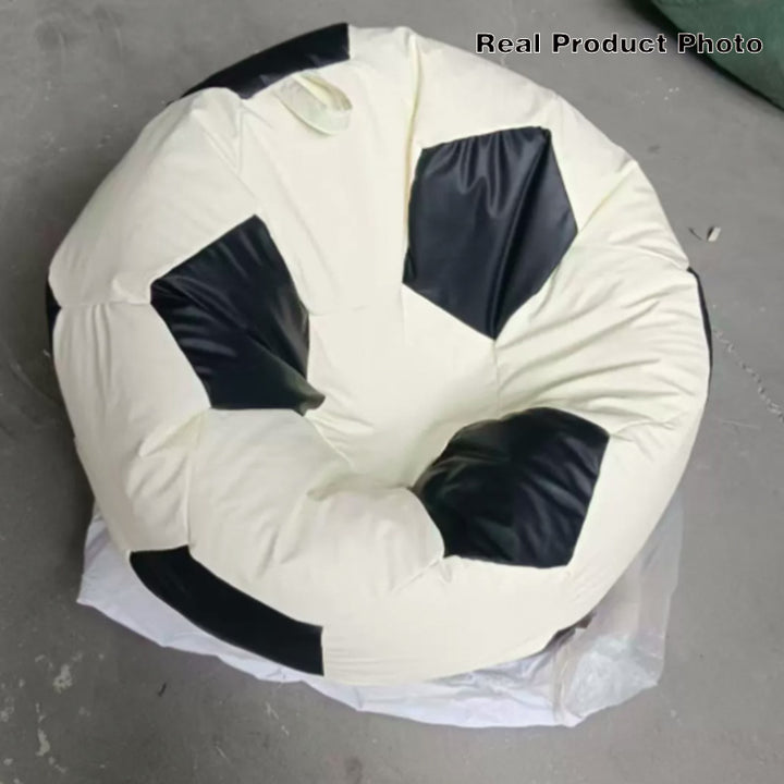 Sofá perezoso de bolsa de frijoles portátil lavable de fútbol EPP EPS de cuero para rascar gatos creativo contemporáneo para sala de estar y dormitorio 