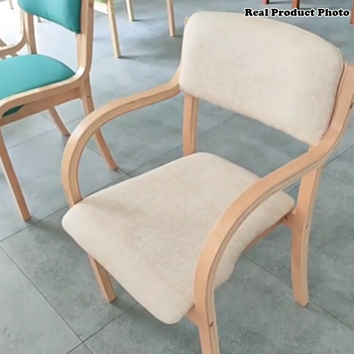 Modern Simplicity Fabric Plywood Sponge Square Curved Dining Chair Backrest Armrest For Dining Room