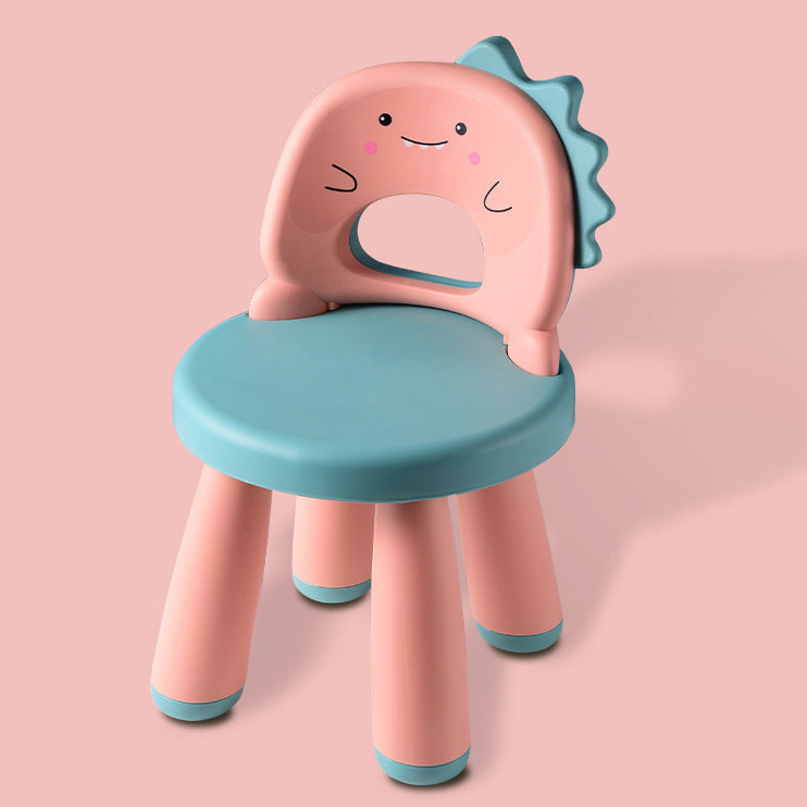 Tabouret rond en plastique pour enfants créatif contemporain avec dossier en forme de dinosaure pour le salon 