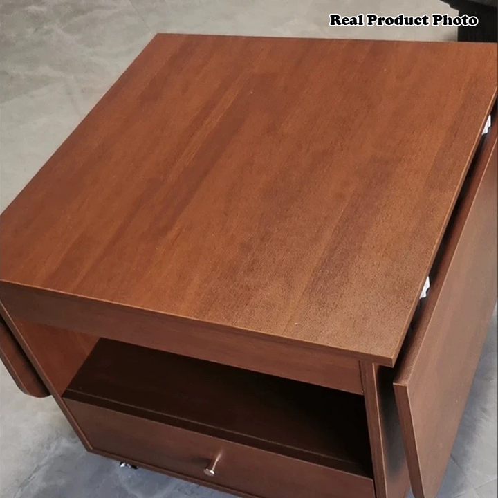 Modern Minimalist Square Ellipse Plywood Eco-Friendly Engineered Wood Pine Wood Foldable Movable Coffee Table 1-Drawer For Living Room