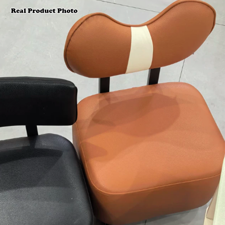 Tabouret bas pour enfants contemporain créatif en forme de carré avec plateau en bois, similicuir et éponge, mobile, sans dossier ni accoudoirs, pour salon 