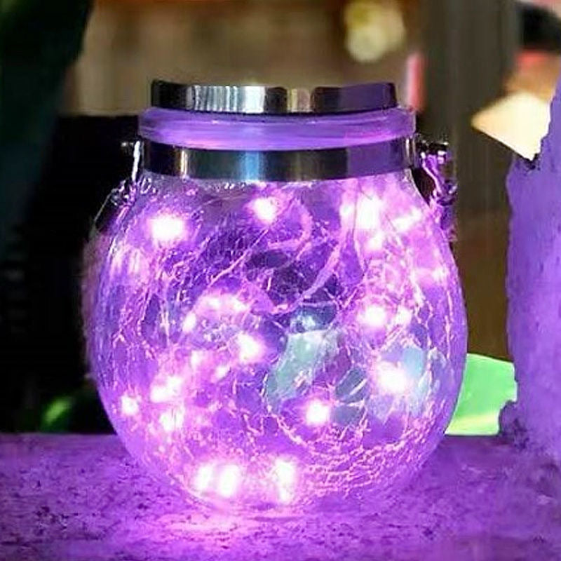 Rissiges Glasgefäß Wasserdichtes Solar-Kupferdraht-LED-Außen-Gartenlandschaftslicht 