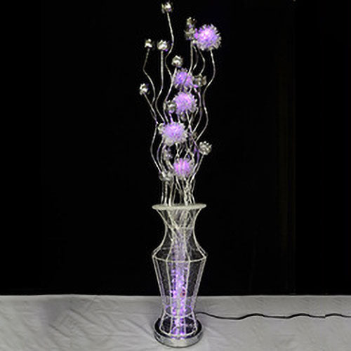 Contemporary Creative Vase Flower Design Aluminum LED Standing Floor Lamp for Living Room