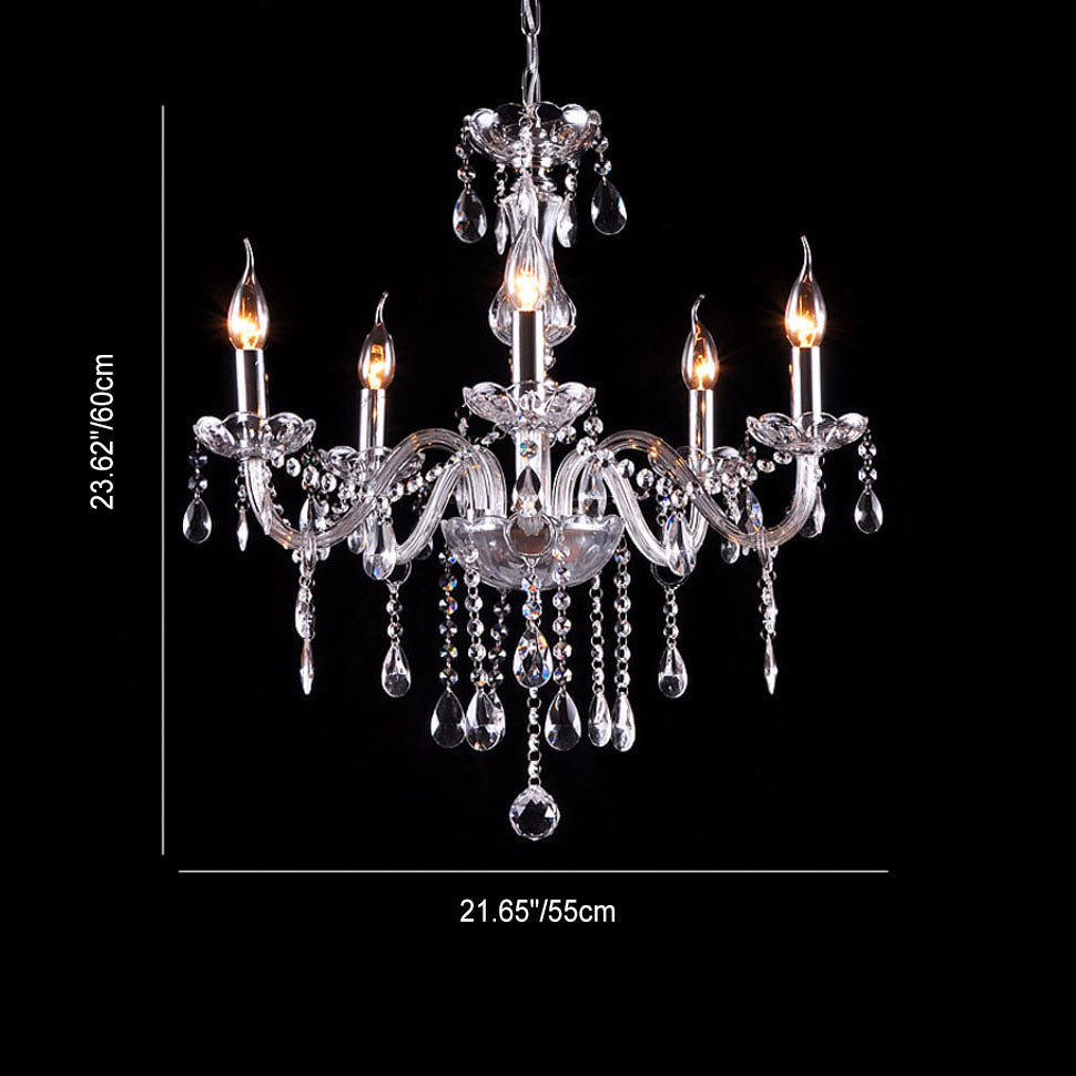 Zeitgenössischer Luxus runder Kerzenhalter Glas 3/4/5/6 Licht Kronleuchter für Wohnzimmer 