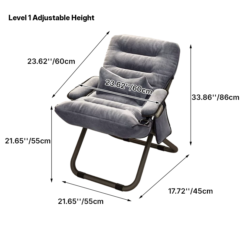 Contemporary Scandinavian Iron Upholstered Rectangular Curved Foldable Recliner Backrest Armrest For Living Room