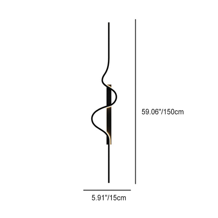 Modern Minimalist Long Wave Design Aluminum Iron LED Wall Sconce Lamp For Living Room