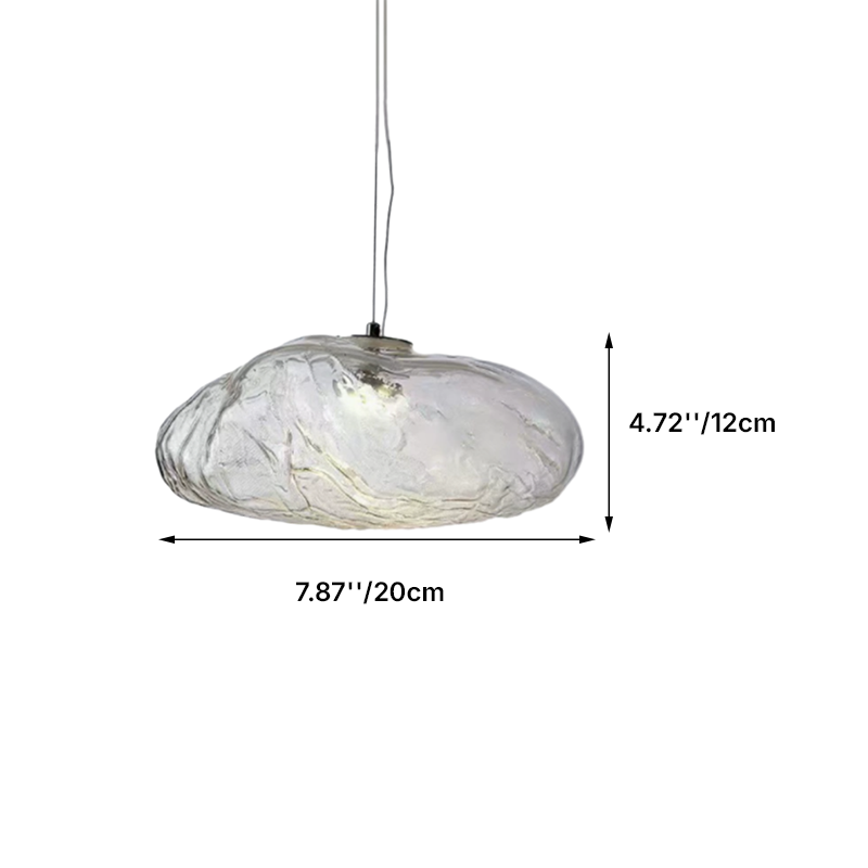 Modern Minimalist Shaped Glass 1-Light Cloud Suspension Pendant Light for Living Room