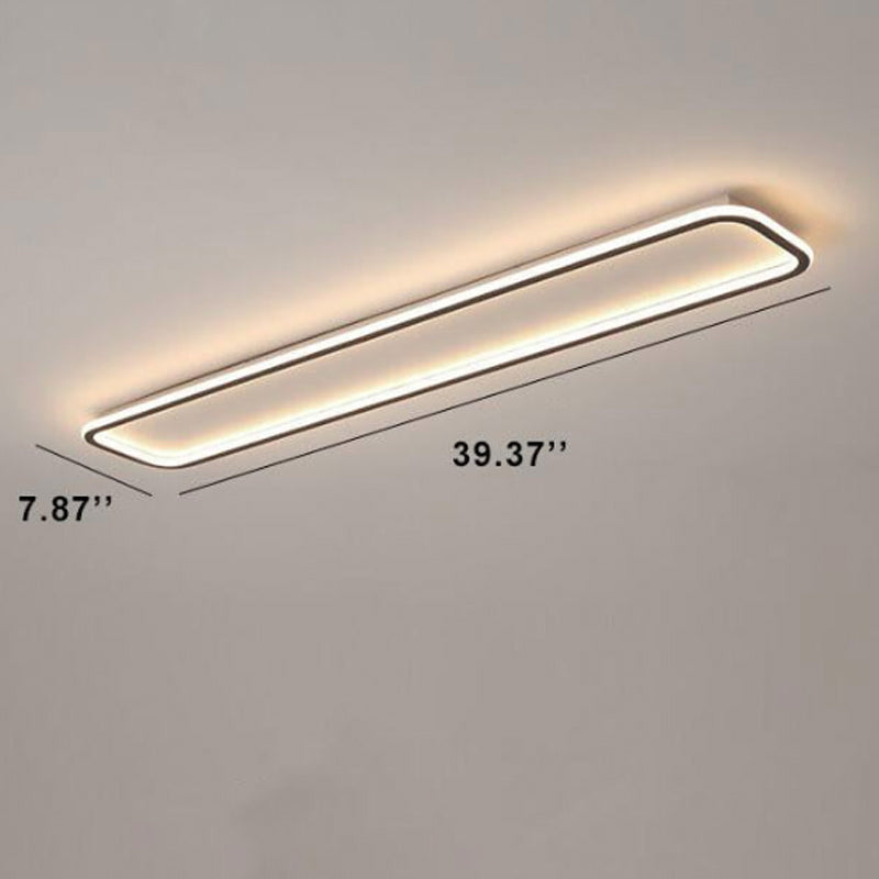 Minimalist 1-Light Linear Acrylic 3 Color Changeable LED Flush Mount Lighting