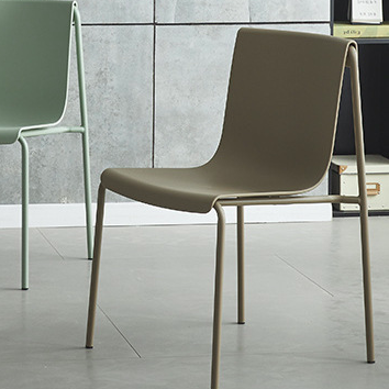 Contemporary Nordic Square Plastic Iron Legs Stackable Dining Chair For Living Room