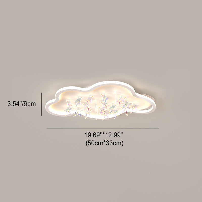 Zeitgenössische kreative Eisen Acryl Runde Wolke Stern Stück LED Unterputz Deckenleuchte für Wohnzimmer 