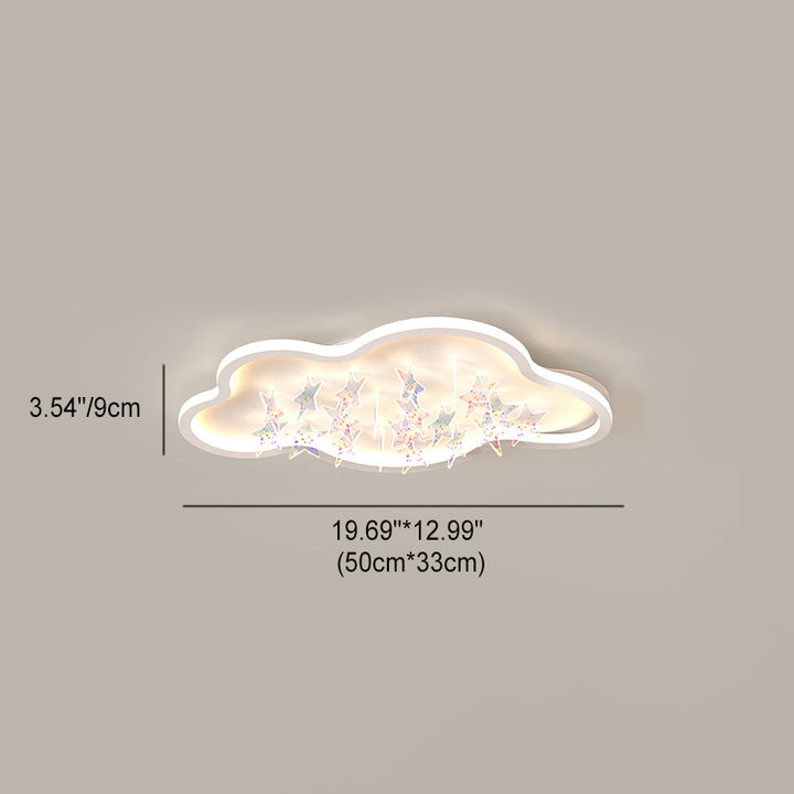 Zeitgenössische kreative Eisen Acryl Runde Wolke Stern Stück LED Unterputz Deckenleuchte für Wohnzimmer 