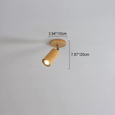 Nordic Wooden Track Lighting 1/5- Light LED Flush Mount Ceiling Light