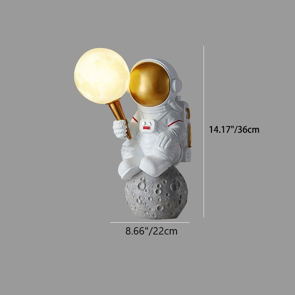 Zeitgenössische kreative Cartoon Astronaut Harz ABS 1-Licht Wandleuchte Lampe für Schlafzimmer 