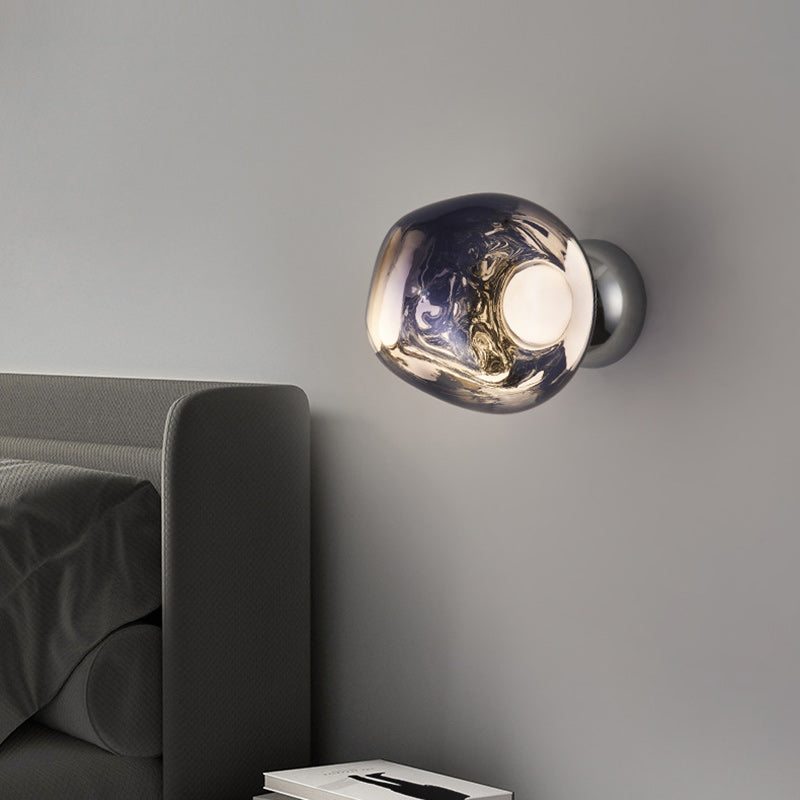 Moderne Art-Deco-Lavakugel-Acryl-Hardware-LED-Wandlampenleuchte für das Wohnzimmer 