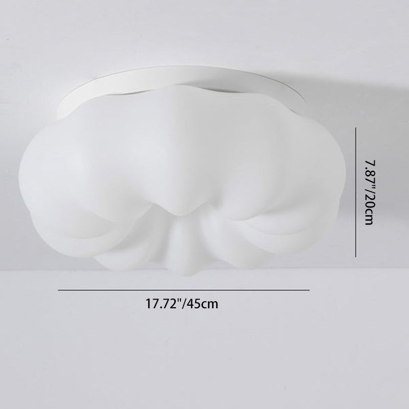 Modern Minimalist Cloud Round PVC Hardware LED Flush Mount Ceiling Light for Living Room