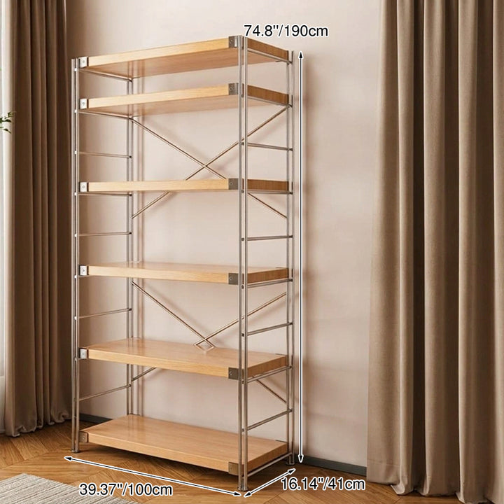 Modern Multi-Tier Storage Shelving Unit With Particleboard Shelves &amp; Carbon Steel Frame - Open Storage Shelf For Living Room, Bedroom &amp; Home Office