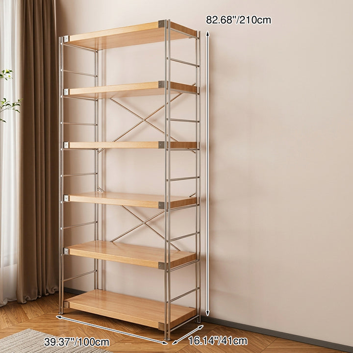 Modern Multi-Tier Storage Shelving Unit With Particleboard Shelves &amp; Carbon Steel Frame - Open Storage Shelf For Living Room, Bedroom &amp; Home Office