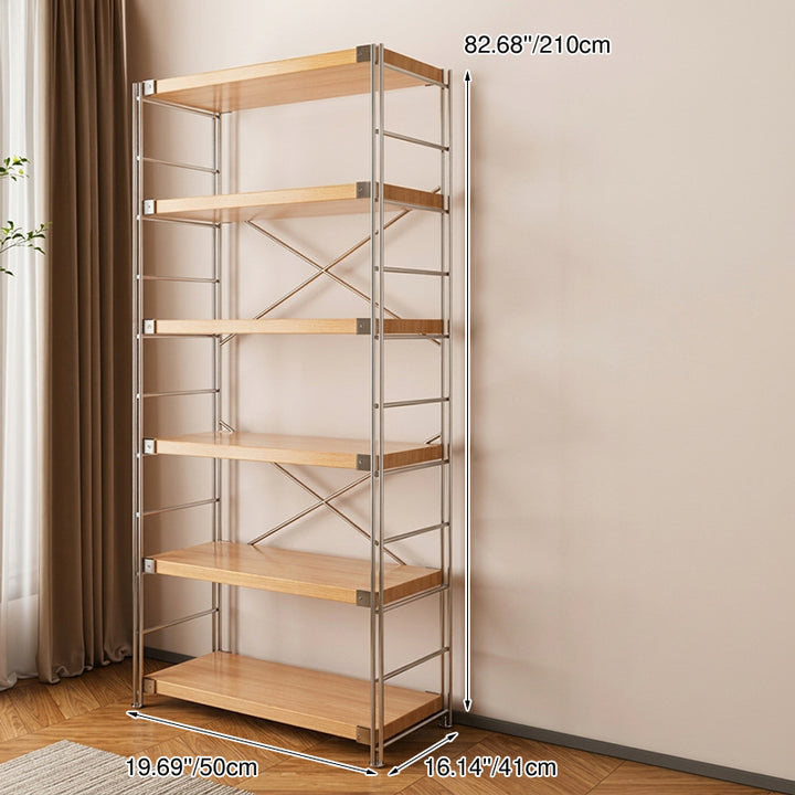Modern Multi-Tier Storage Shelving Unit With Particleboard Shelves &amp; Carbon Steel Frame - Open Storage Shelf For Living Room, Bedroom &amp; Home Office
