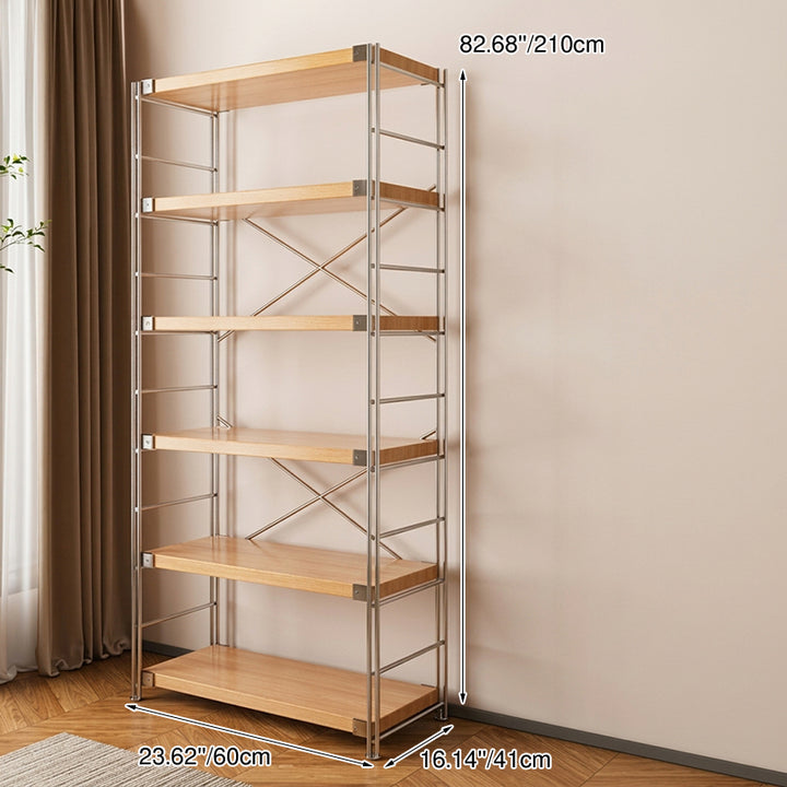 Modern Multi-Tier Storage Shelving Unit With Particleboard Shelves &amp; Carbon Steel Frame - Open Storage Shelf For Living Room, Bedroom &amp; Home Office