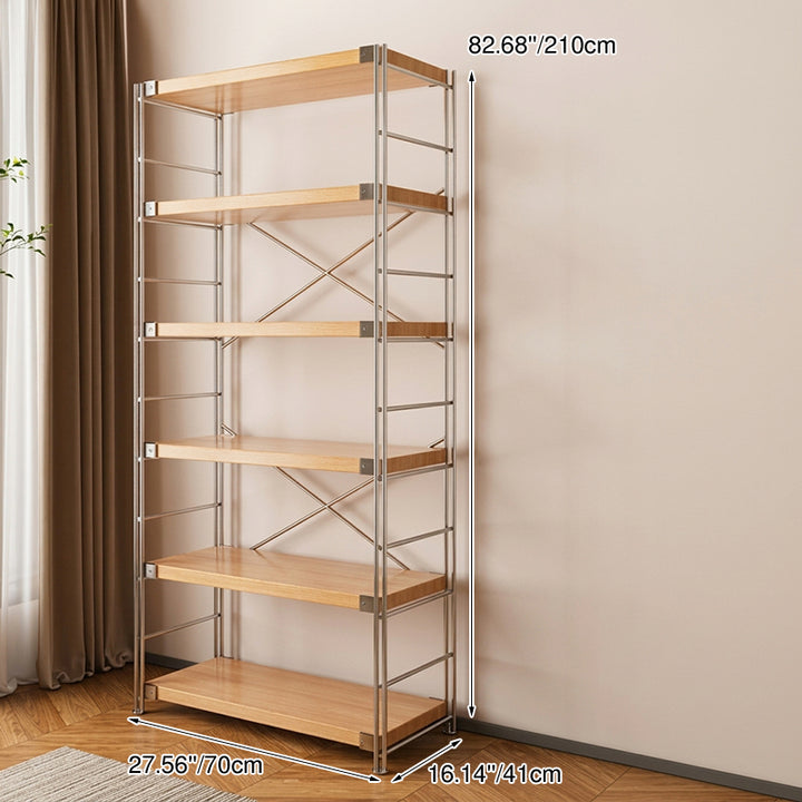Modern Multi-Tier Storage Shelving Unit With Particleboard Shelves &amp; Carbon Steel Frame - Open Storage Shelf For Living Room, Bedroom &amp; Home Office