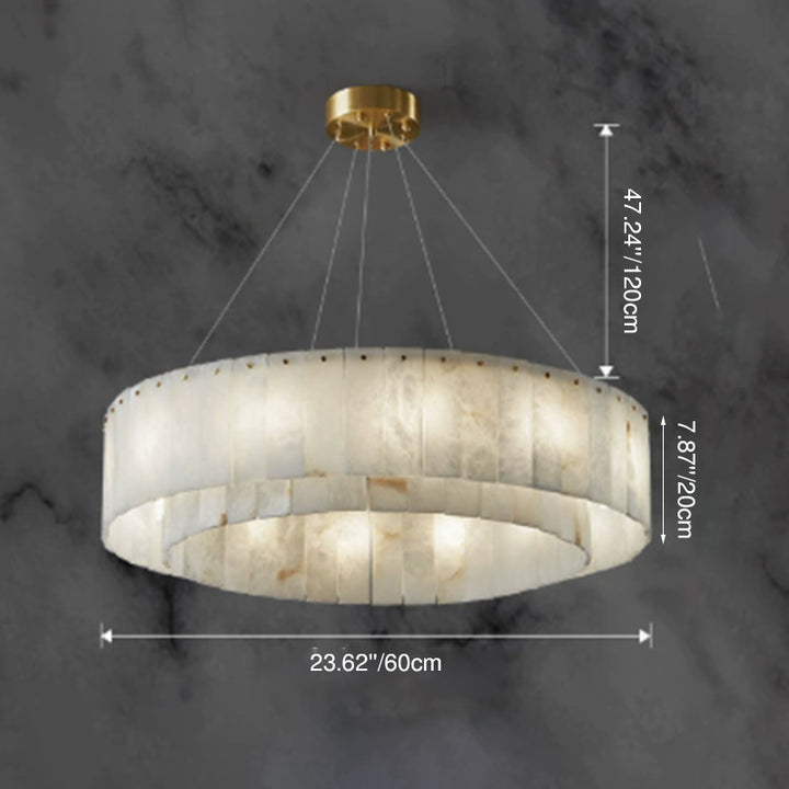 Contemporary Scandinavian Round Copper Stone 8/12/14 Light Chandelier For Living Room