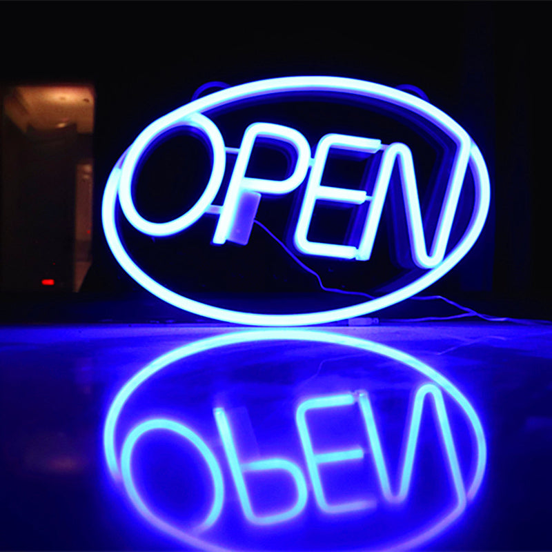 Modern Art Deco Waterproof PS OPEN LED Outdoor Hanging Neon Wall Sconce Lamp For Dining Room