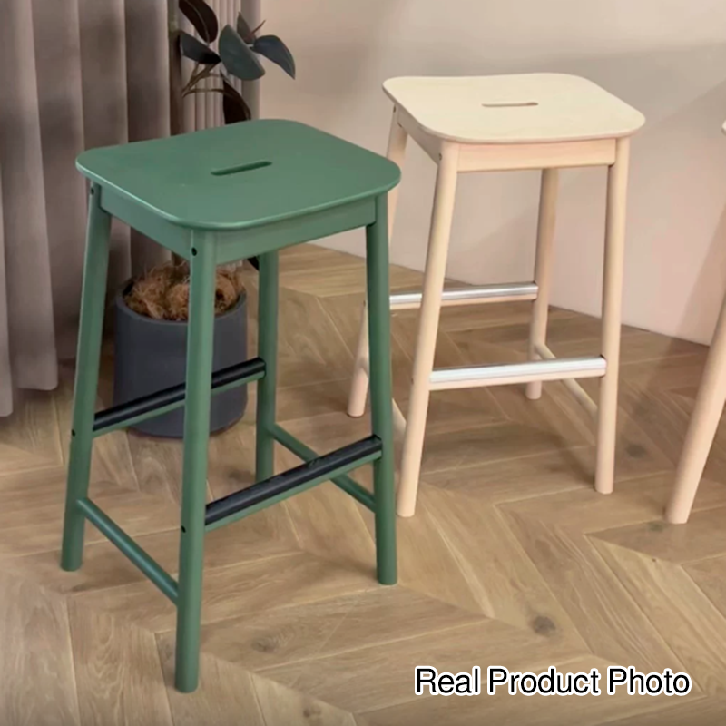 Contemporary Nordic Birch Plywood Rectangular Bar Stool Footrest For Kitchen